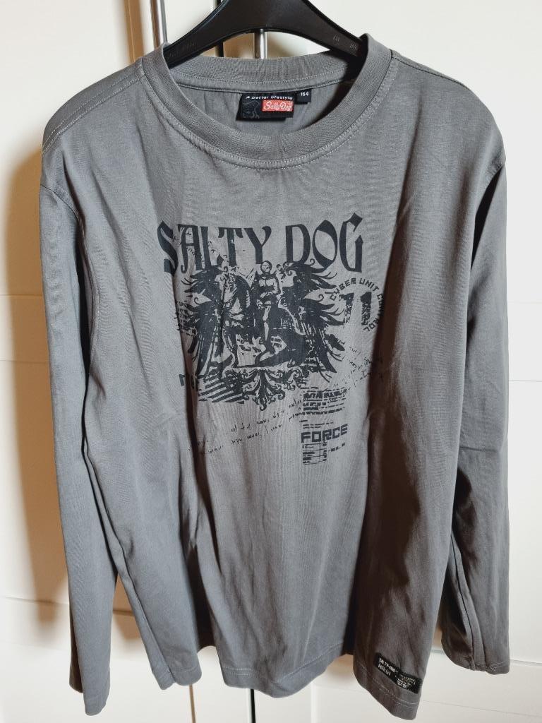 2 T-shirts met lange mouw longsleeve SaltyDog, Badboys 164, Garçon, Enlèvement ou Envoi, Chemise ou À manches longues, Utilisé