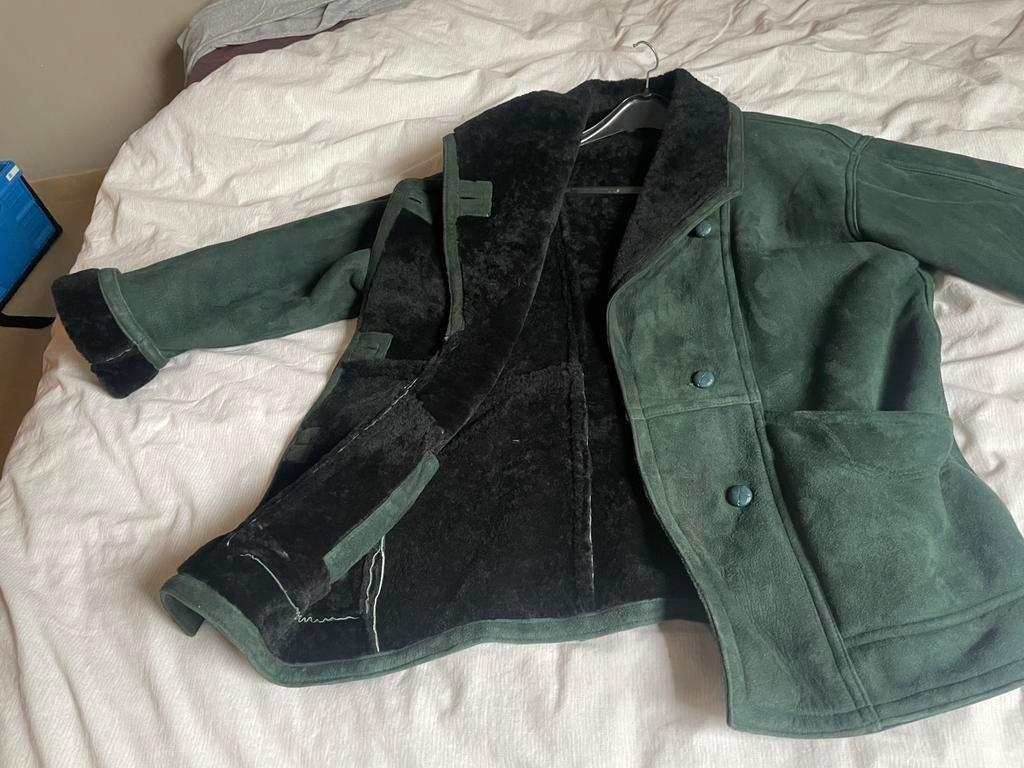 mouton retourne groen, Kleding | Dames, Jassen | Winter, Gedragen, Maat 38/40 (M), Groen, Ophalen