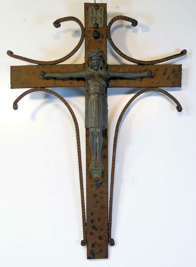 kruisbeeld : Jezus aan het kruis - Corpus Christi Art Deco, Antiek en Kunst, Ophalen of Verzenden