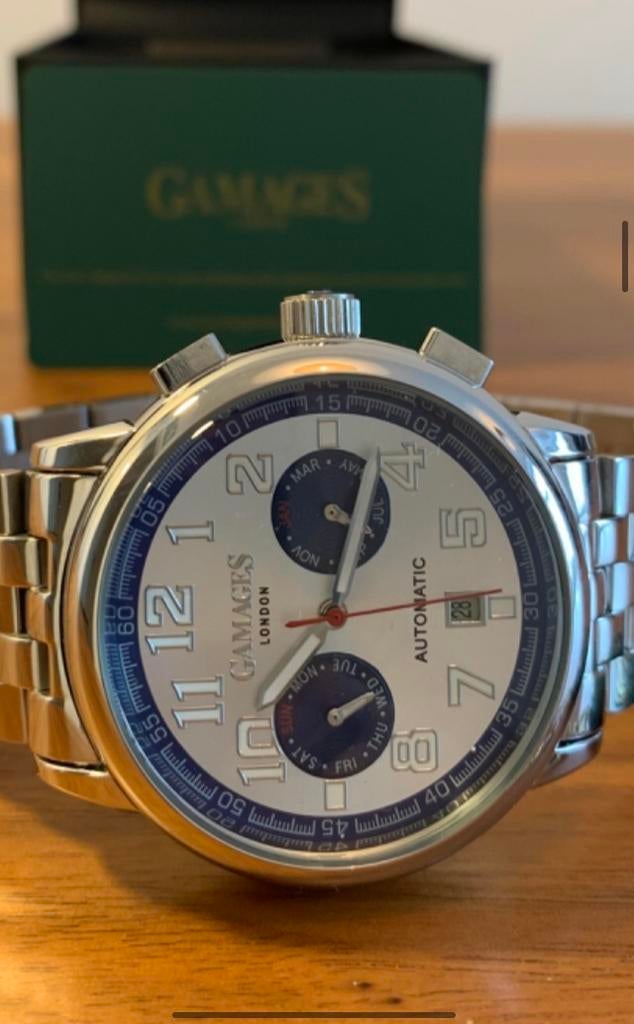 Montre triple date automatique, Neuf, Acier, Acier