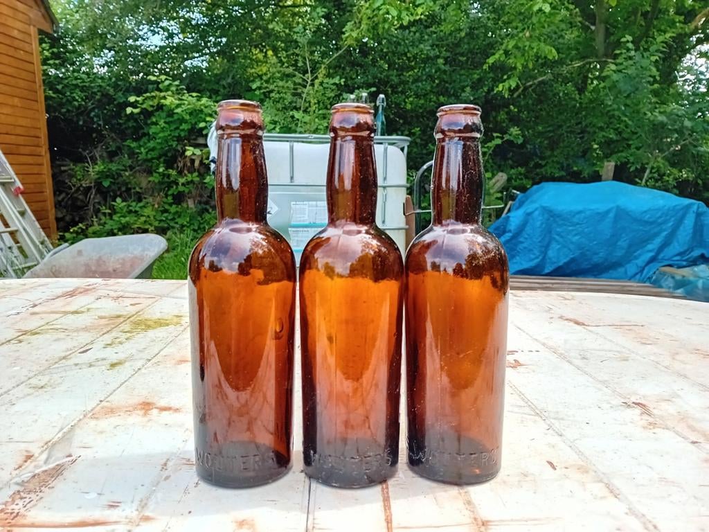 Oude vintage bierflessen Wouters, Enlèvement ou Envoi, Utilisé