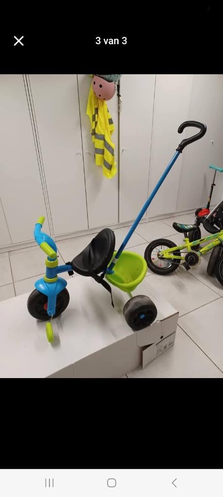 Duwfiets met stang, Fietsen en Brommers, Fietsen | Driewielers, Ophalen, Gebruikt, Smoby, Duwstang