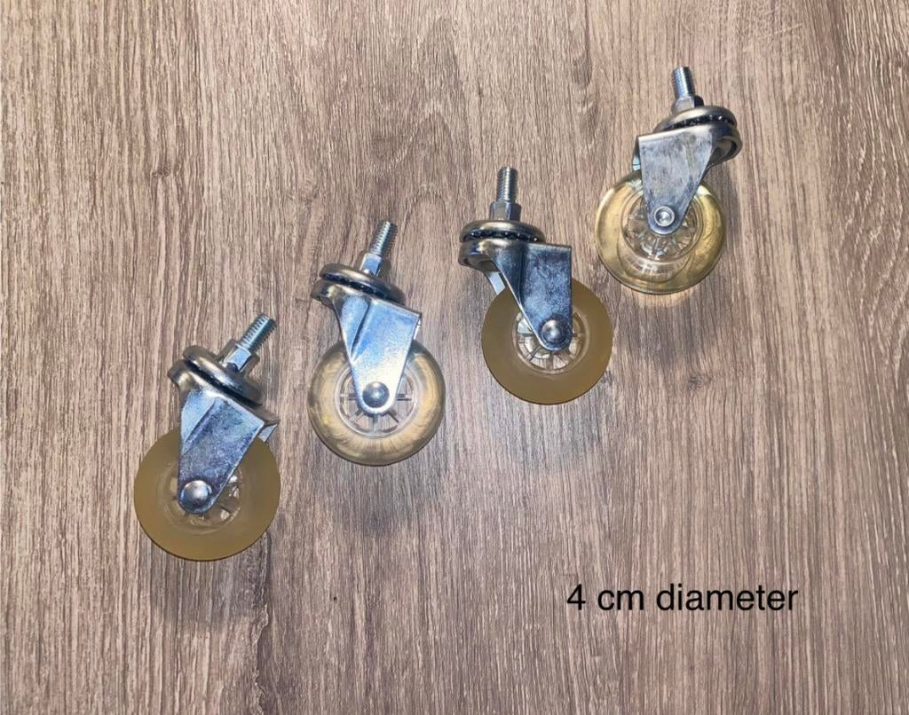 4 roues - 4 cm, Maison & Meubles, Maison & Meubles | Autre, Comme neuf, Enlèvement ou Envoi