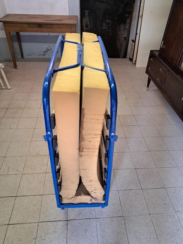 Lit pliable, Maison & Meubles, Une personne, Métal, Bleu, 190 cm ou moins
