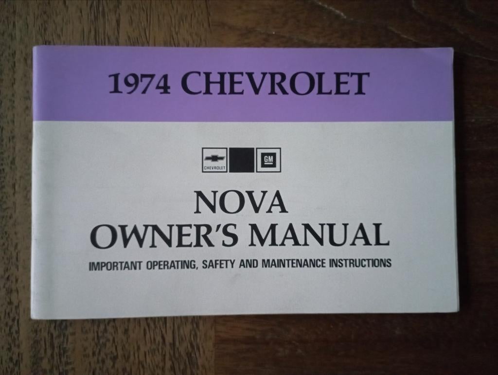 Manuel du propriétaire de la Chevrolet Nova 1974, Enlèvement ou Envoi
