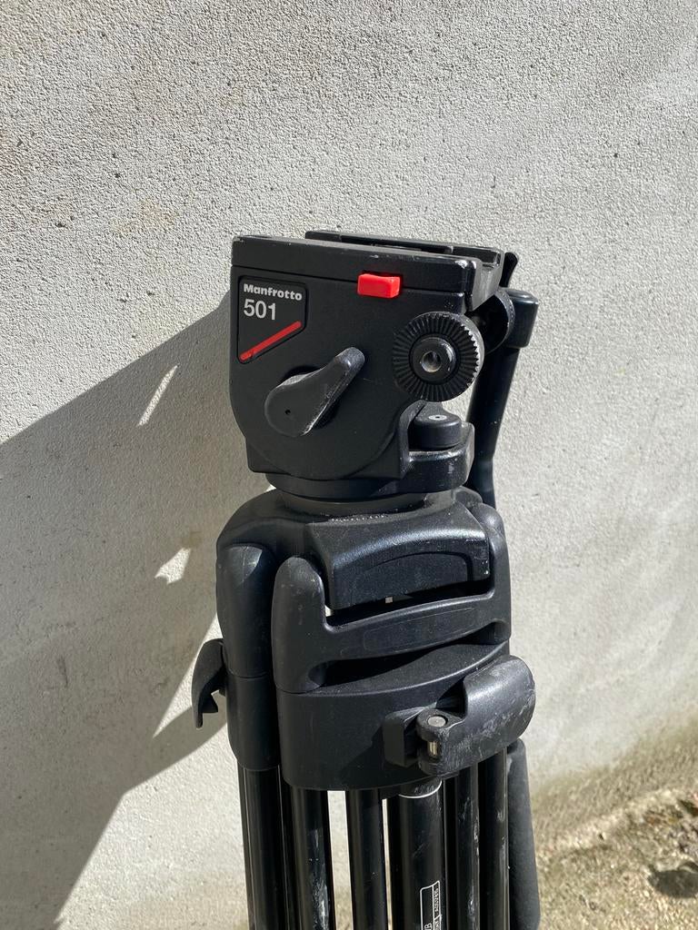 trepied manfrotto 525mvb (hauteur max 167cm), Zo goed als nieuw, Driepoot