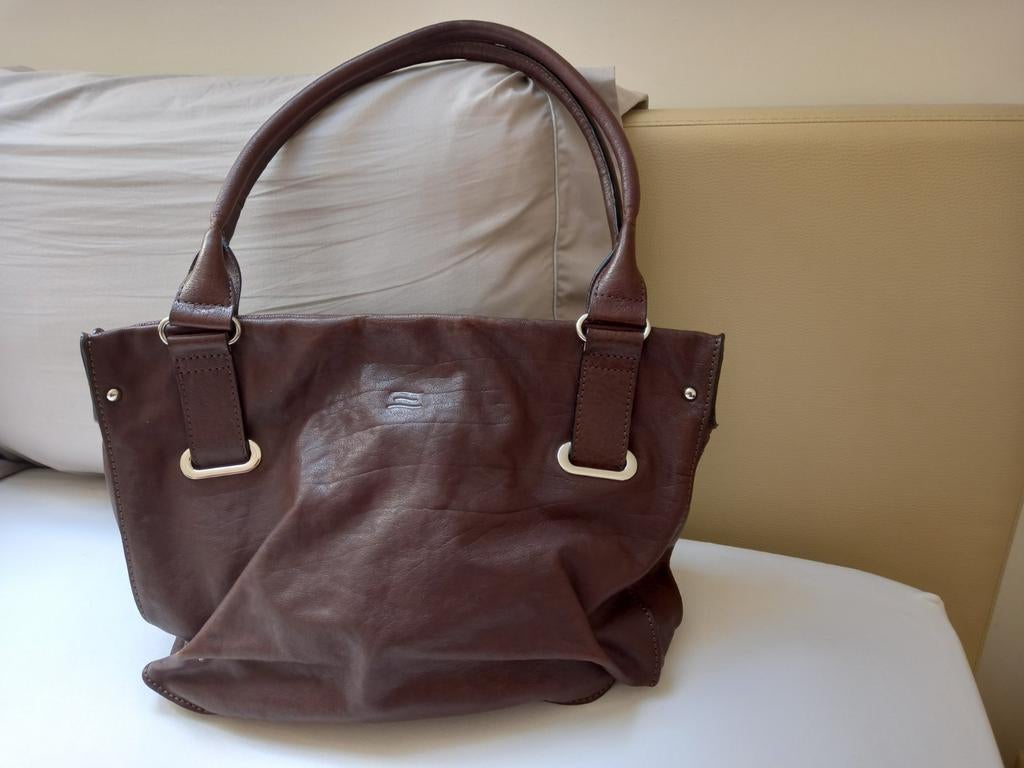 Bruine handtas Crinkles, Enlèvement ou Envoi, Comme neuf, Brun, Sac à main