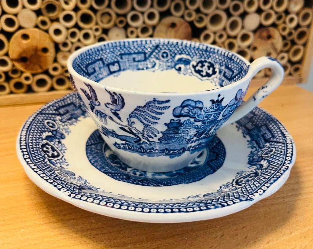Superbe set tasse et sous tasse Willow, Enlèvement ou Envoi