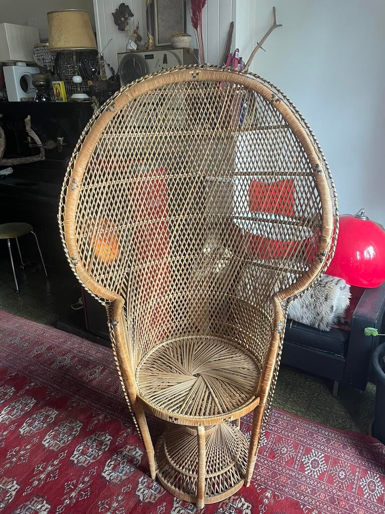 Authentieke vintage bohemien Peacock Chair, Antiek en Kunst, Ophalen