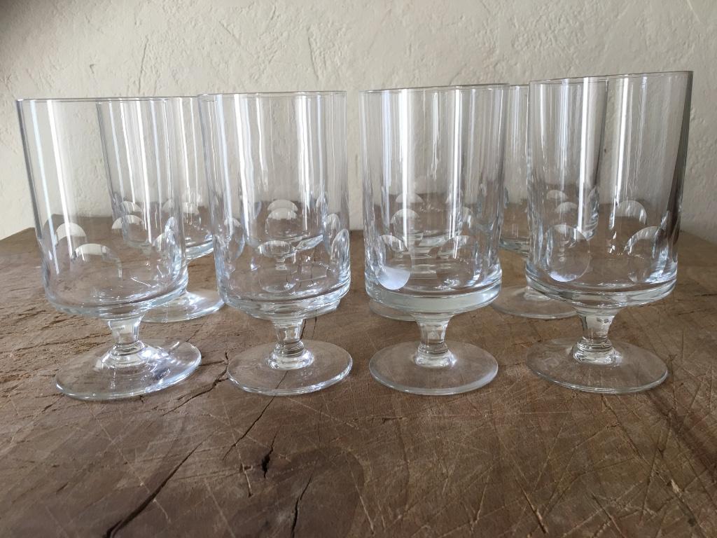 8 retro glazen bolletjes, Verzamelen, Glas en Drinkglazen, Ophalen