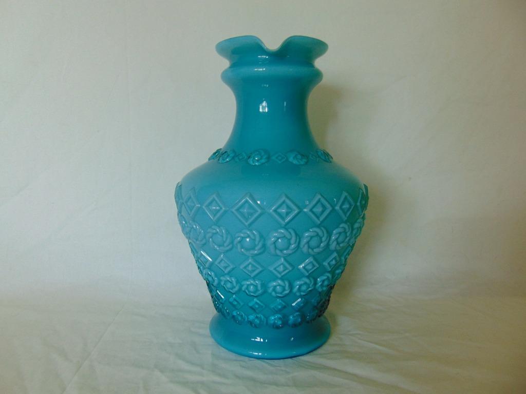 Grote blauwe opaline vaas, Ophalen of Verzenden