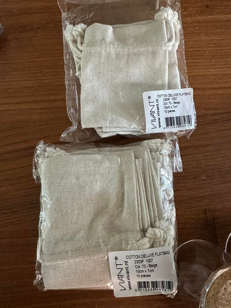 15 stoffen zakjes voor doopsuiker, Ophalen, Nieuw
