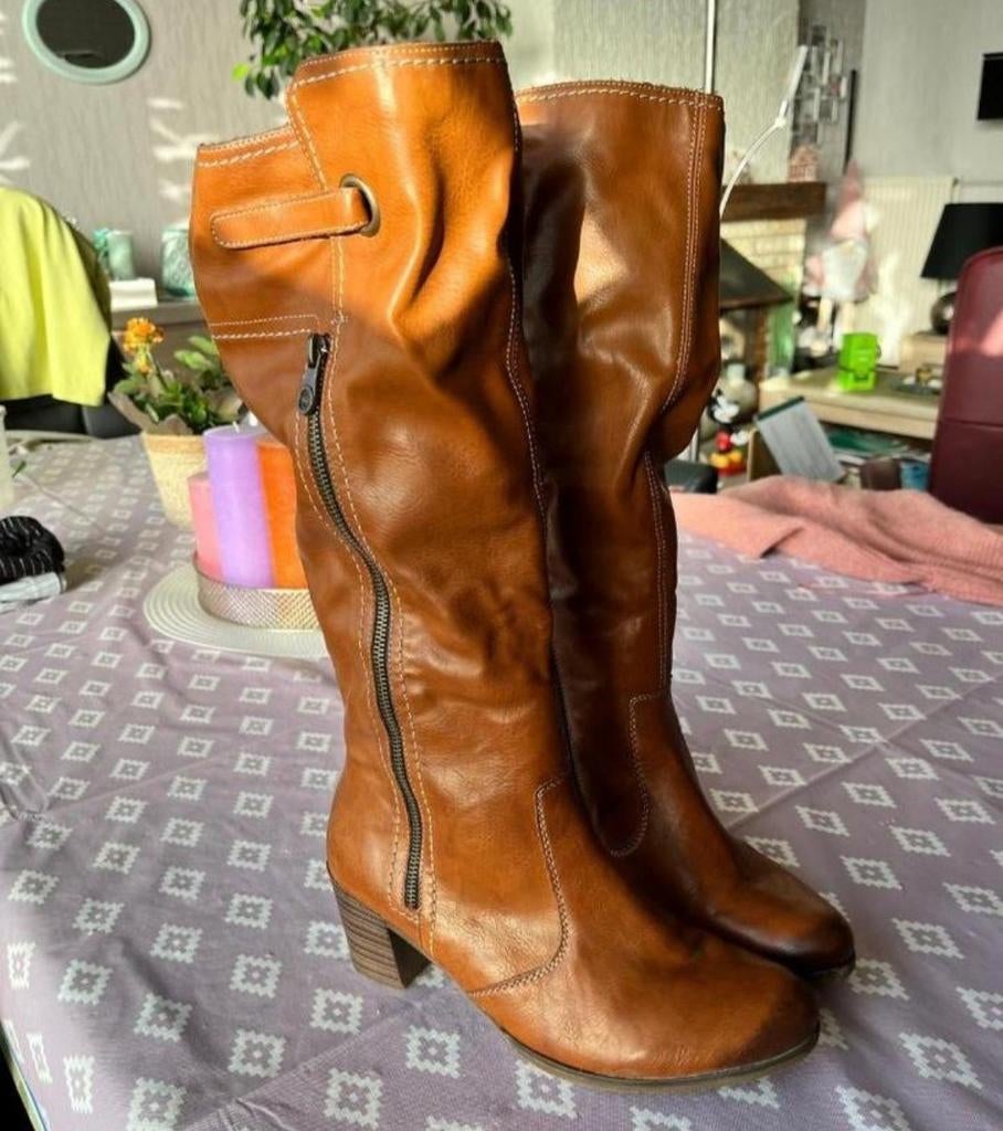 Hoge laarzen (gevoerd) maat 41, Enlèvement ou Envoi, Brun, Bottes hautes, Neuf