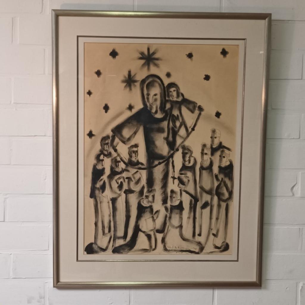 Jan de Brabandere (XX-eeuw) - gemengde techniek op papier, Ophalen