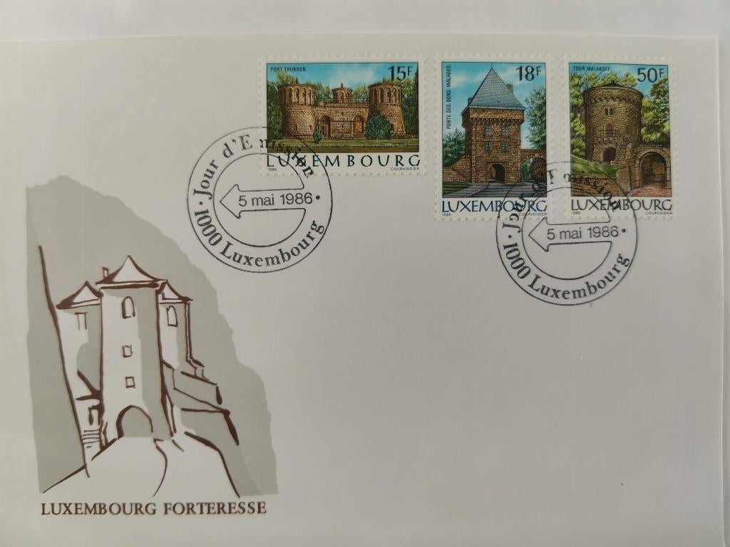 Luxembourg 1986 - FDC - Forteresse de Luxembourg, Enlèvement ou Envoi, Luxembourg, Affranchi