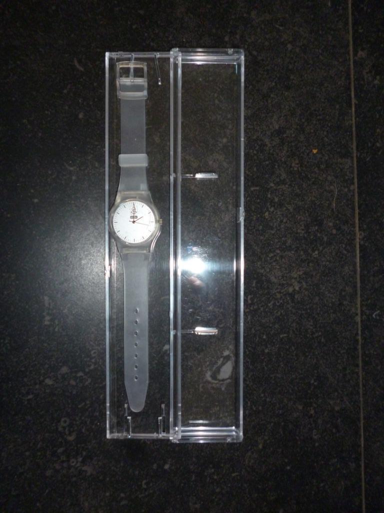Horloge publiciteit DEXIA verzamelen uurwerk in doosje, Ophalen of Verzenden