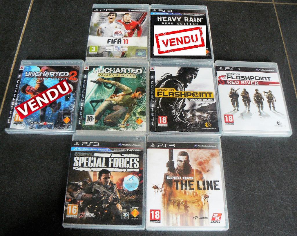 7 JEUX PS3 ETAT IMPECABLE, Enlèvement ou Envoi, Comme neuf, Sans contrôleur, Avec jeux