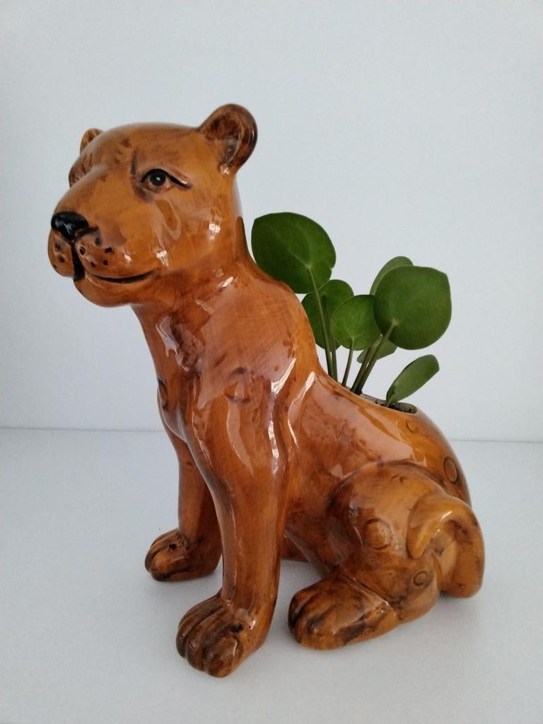 Pot de fleurs en céramique - jaguar, Antiquités & Art, Enlèvement ou Envoi