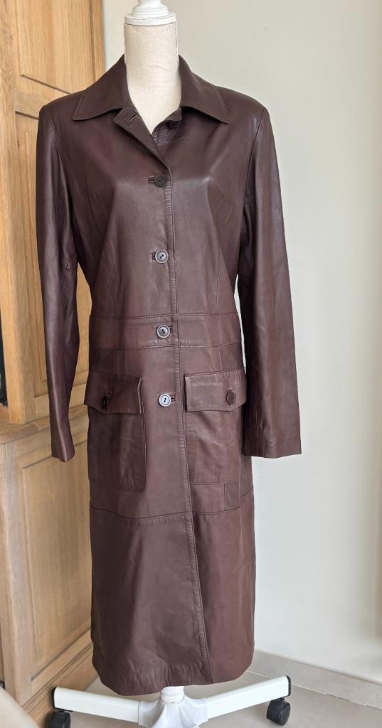Lange lederen jas van Johan David Collection Boutersem, Kleding | Dames, Maat 38/40 (M), Overige kleuren, Ophalen of Verzenden