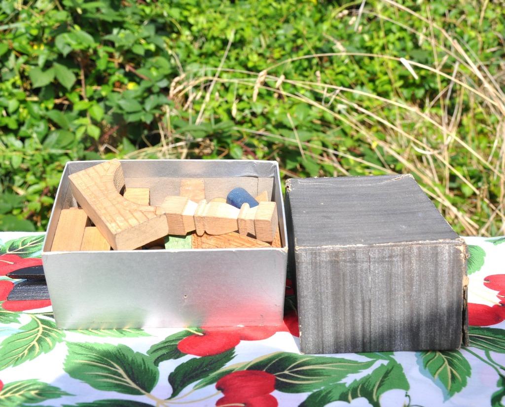 ancien cube en bois de construction 45 pieces, Enlèvement ou Envoi