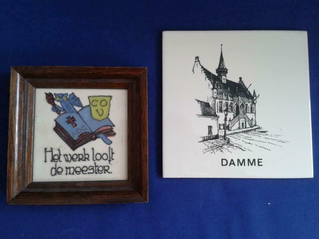 Tegel Damme en spreuktegel, Ophalen of Verzenden, Zo goed als nieuw