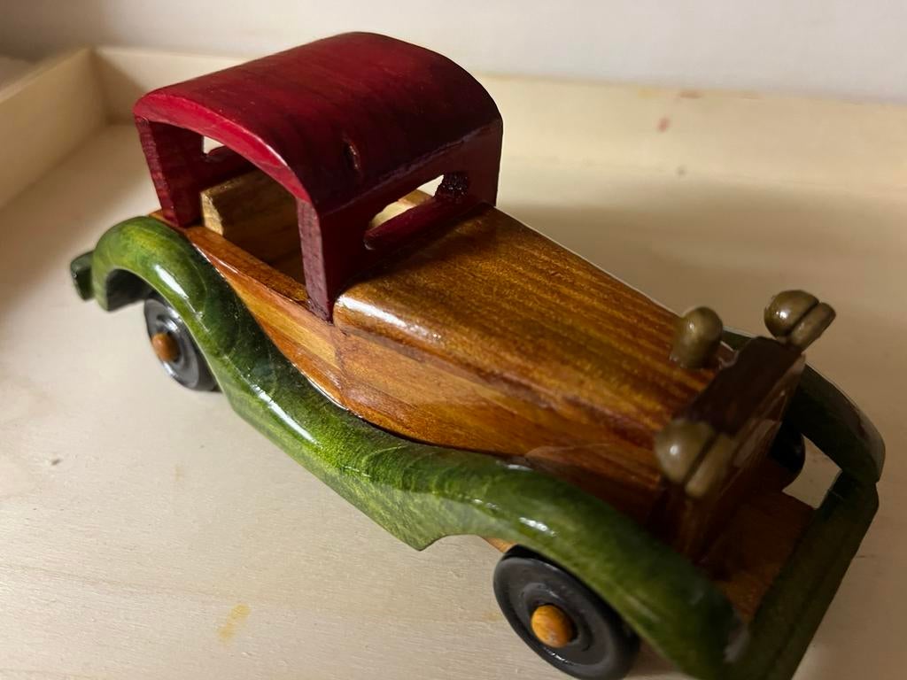 Houten modelauto, Antiek en Kunst, Ophalen of Verzenden