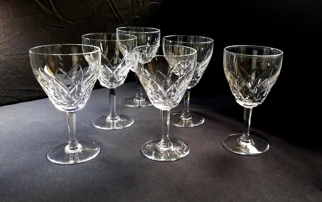 Val St Lambert, 6 grands verres cristal "Montana", Enlèvement ou Envoi