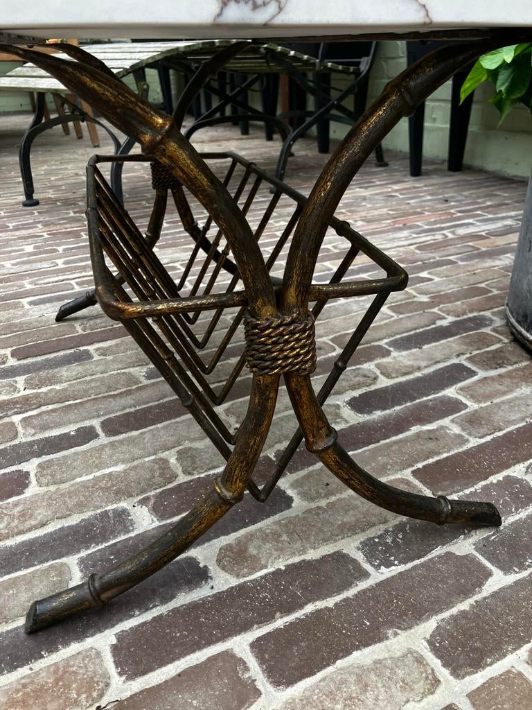Bijzettafel guilded faux bambou bamboo table, Ophalen