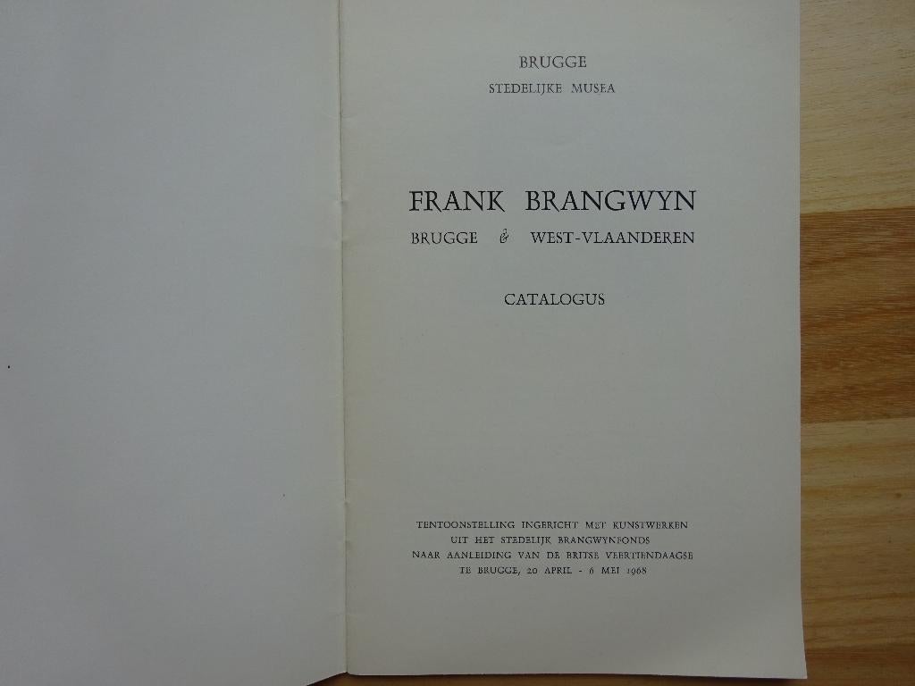 Frank Brangwyn, Brugge, 1968, Enlèvement ou Envoi, Utilisé, Peinture et dessin