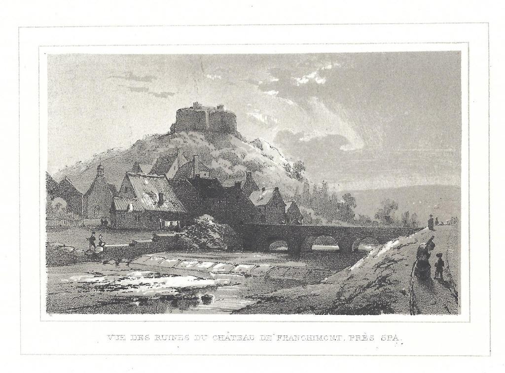 1844 - Theux / le chateau de Franchimont, Antiquités & Art, Art | Eaux-fortes & Gravures, Envoi