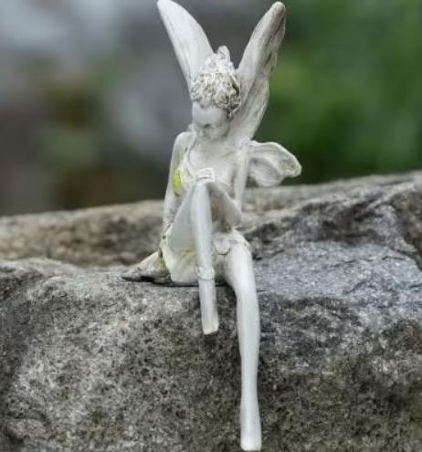 Belle statue d'une fée des fleurs assise (blanche) (16 cm), Enlèvement ou Envoi, Neuf