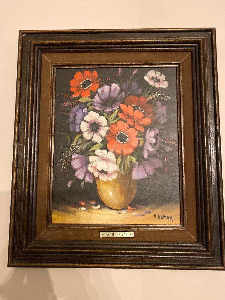 bloemen portret André De Man, Ophalen