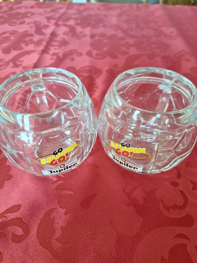 2 verres " Jupiler  Go Belgium ", Enlèvement, Neuf, Verre à bière