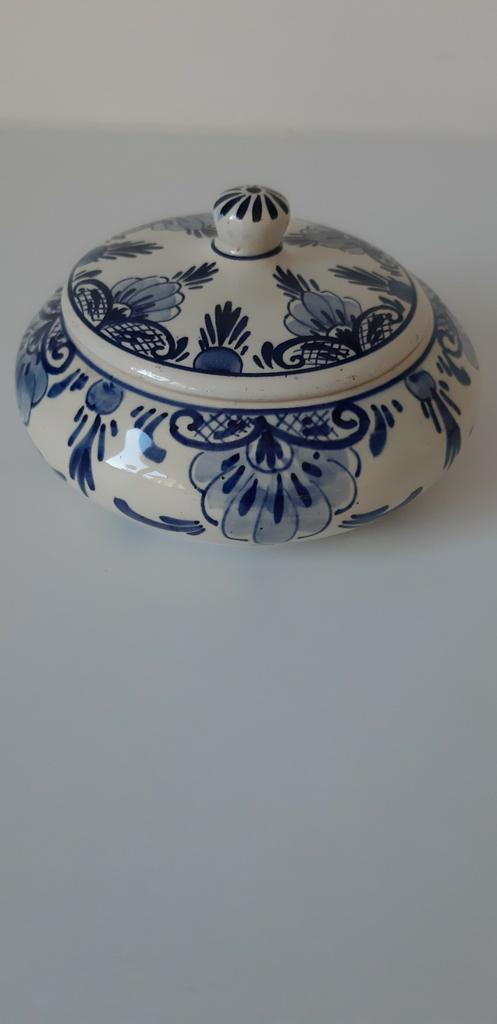 Bocal de Delft avec couvercle, intact, H 8 cm, diamètre 12 c, Antiquités & Art, Enlèvement ou Envoi