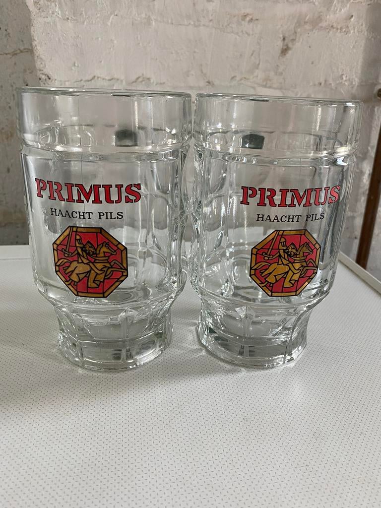 Lot de 2 grosses pinte de bière Primus, Enlèvement, Comme neuf