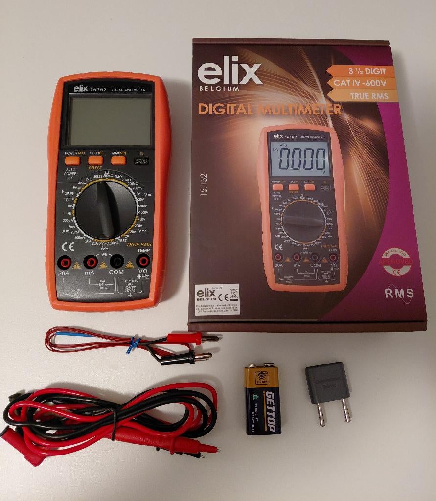 Elix Digitale multimeter, Doe-het-zelf en Bouw, Meetapparatuur, Ophalen of Verzenden, Nieuw, Multimeter