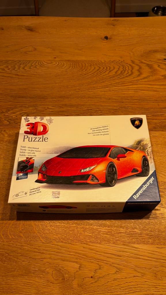 Ravensburger Lamborghini Huracan EVO Arancio - 3D Puzzel, Ophalen of Verzenden, Zo goed als nieuw, Auto, Overige merken