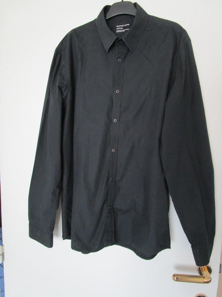hemd heren selected homme maat xl, Ophalen of Verzenden, Gedragen, Zwart