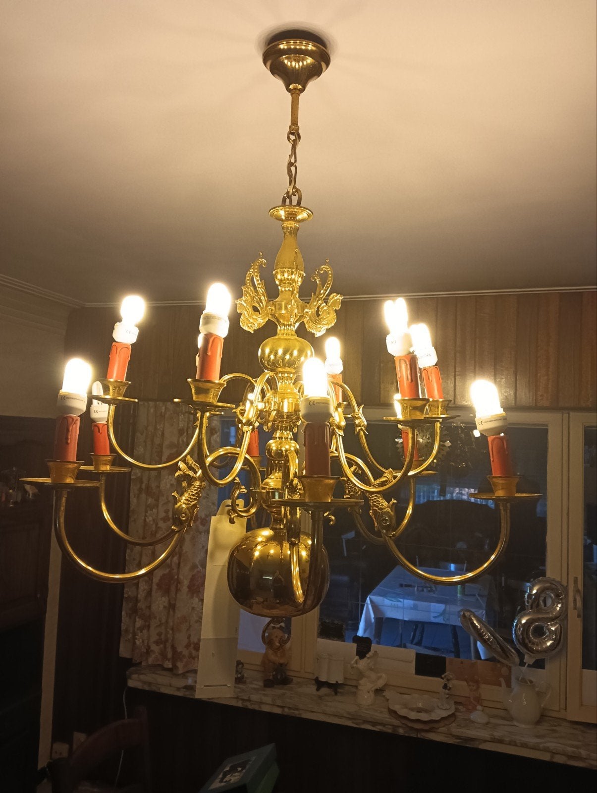 koperen luster, Huis en Inrichting, Lampen | Kroonluchters, Ophalen