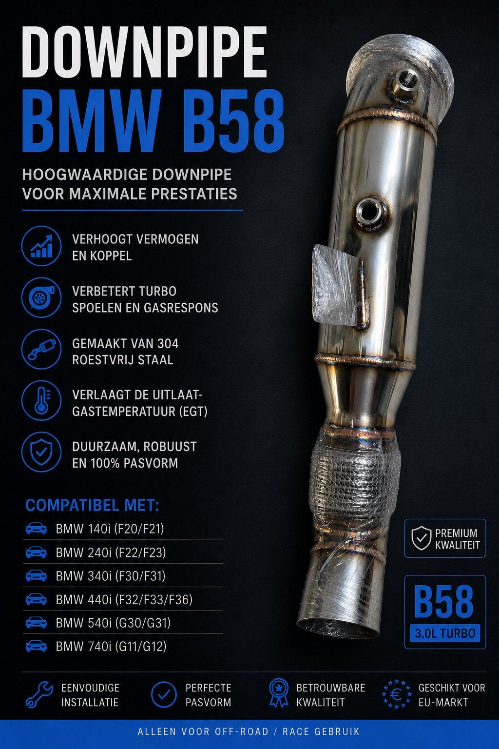 Downpipe pour BMW b58, Autos : Pièces & Accessoires, Systèmes d'échappement, Enlèvement, Neuf, BMW