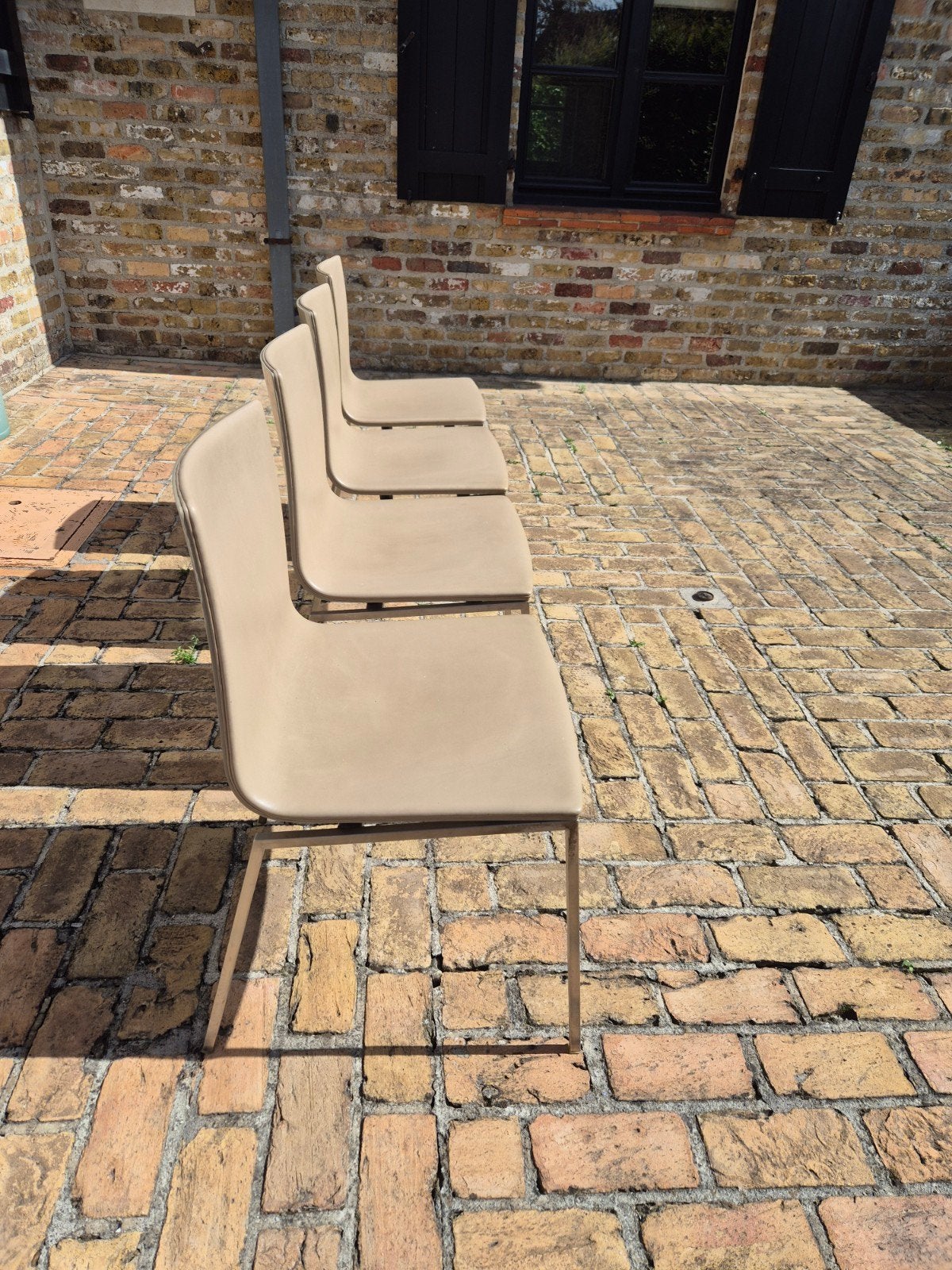 4 mooie design keukenstoelen Dema Italië, Ophalen, Leer, Vier