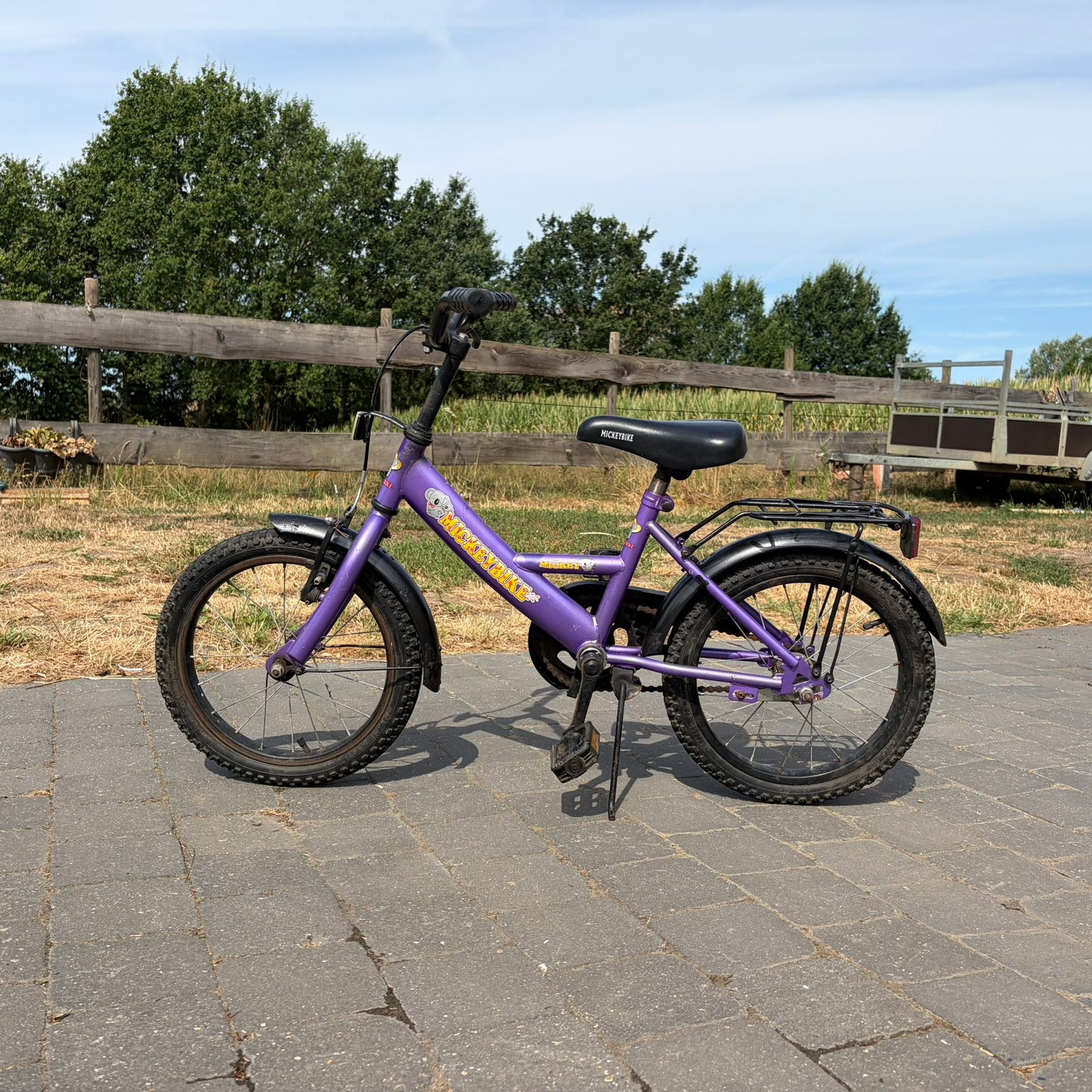 Mickeybike kinderfiets, Vélos & Vélomoteurs, Vélos | Filles, Frein sur jante, Enlèvement, Utilisé, 14 pouces ou moins