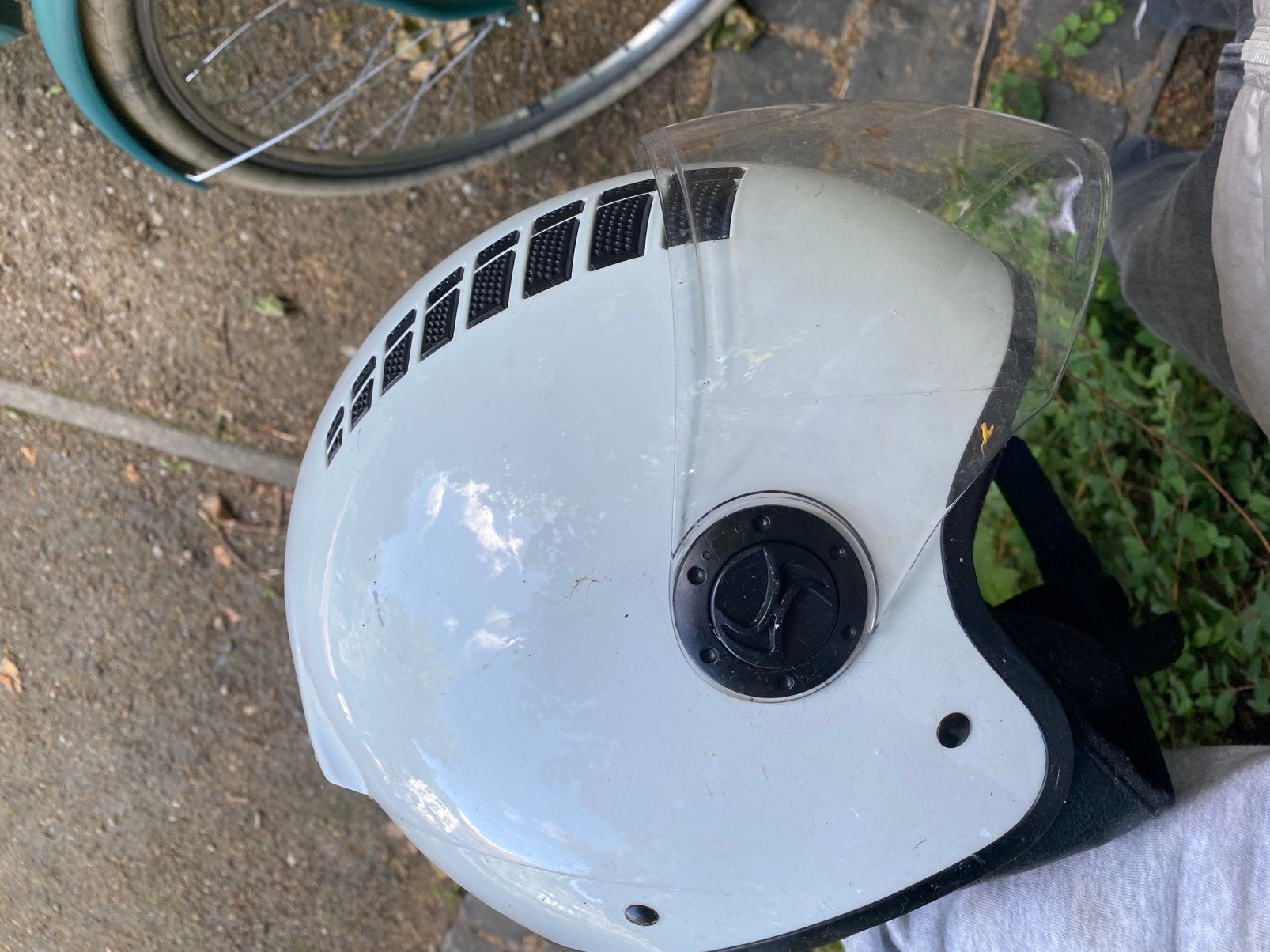 Scooter helm, Fietsen en Brommers, Brommerhelmen, Ophalen, Zo goed als nieuw