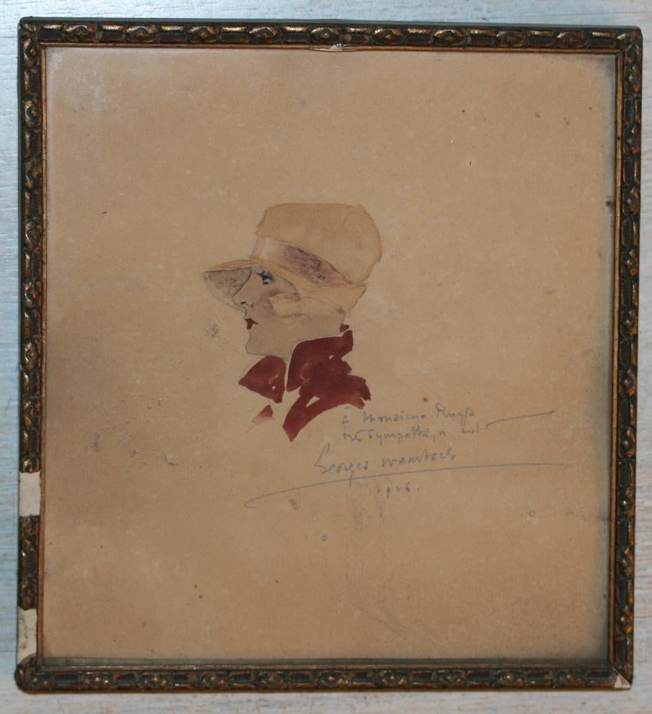 Georges Wambach (1901-1965) Aquarel tekening 1926 Gesigneerd, Ophalen of Verzenden