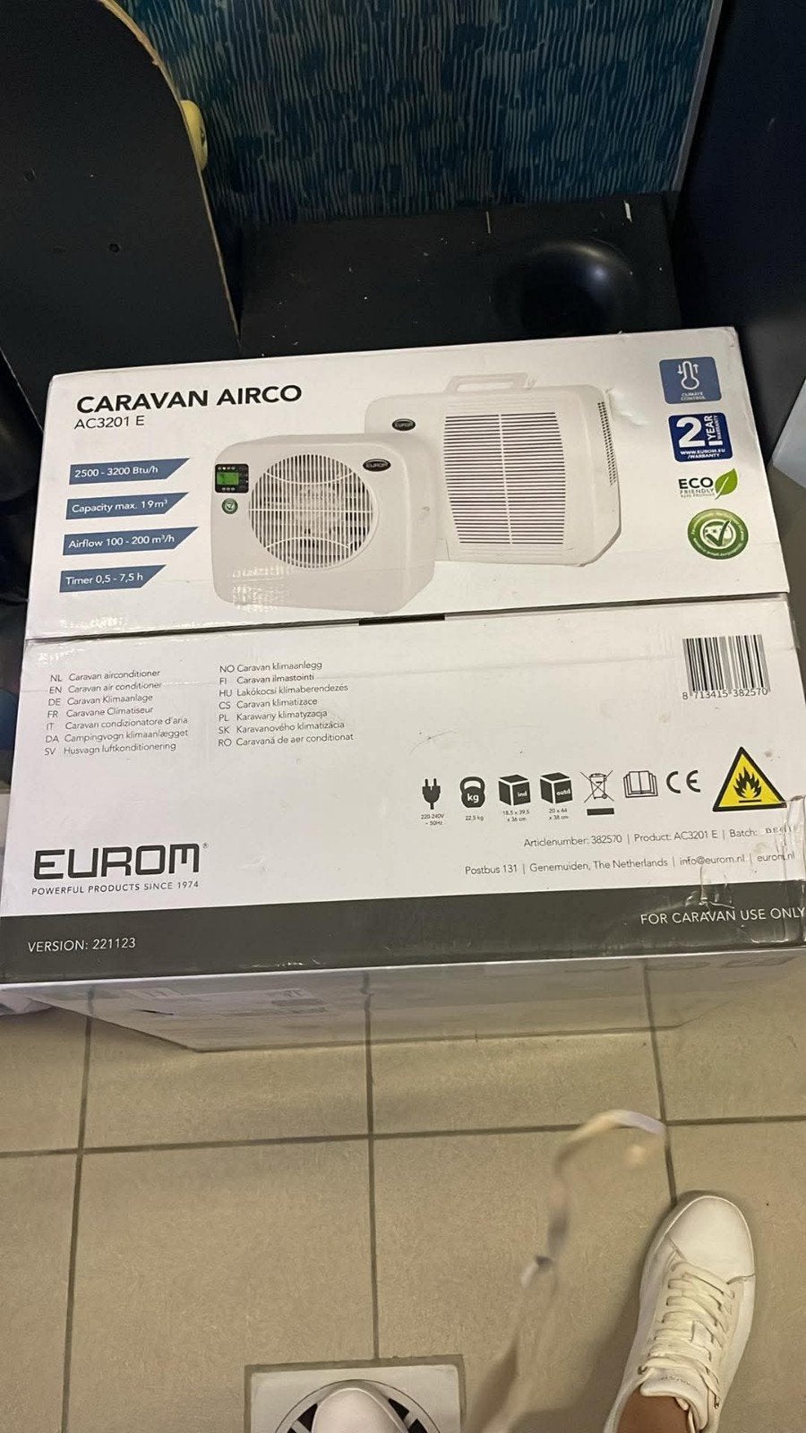Euronorm AC 3201E splitairco, Ophalen, Minder dan 60 m³, Zo goed als nieuw, Koelen en Ontvochtigen