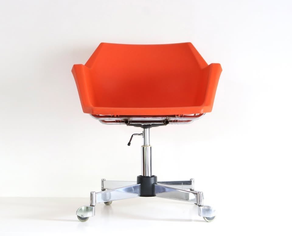 Vintage Bureaustoel "Golf" Design J.P. Emonds / Meurop 1972, Ophalen, Zo goed als nieuw, Oranje, Bureaustoel