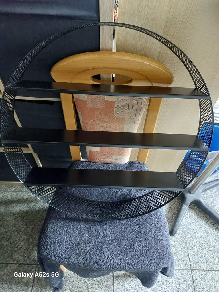 Ronde metalen wandrek zwart 60 cm, Huis en Inrichting, Ophalen of Verzenden