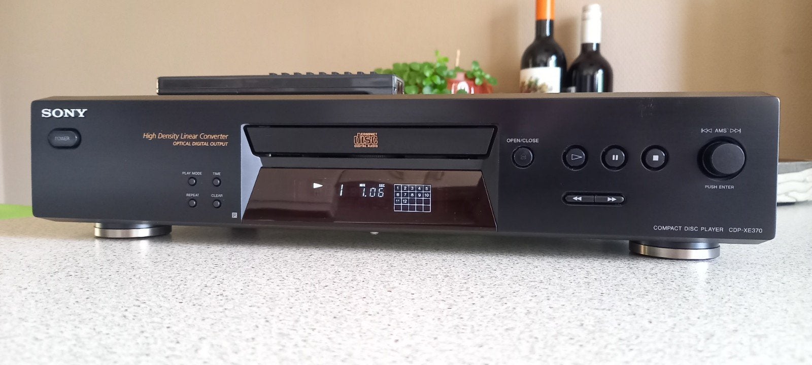 sony cdp-xe370 met afstandsbediening en optische uitgang ., Ophalen of Verzenden, Gebruikt, Sony