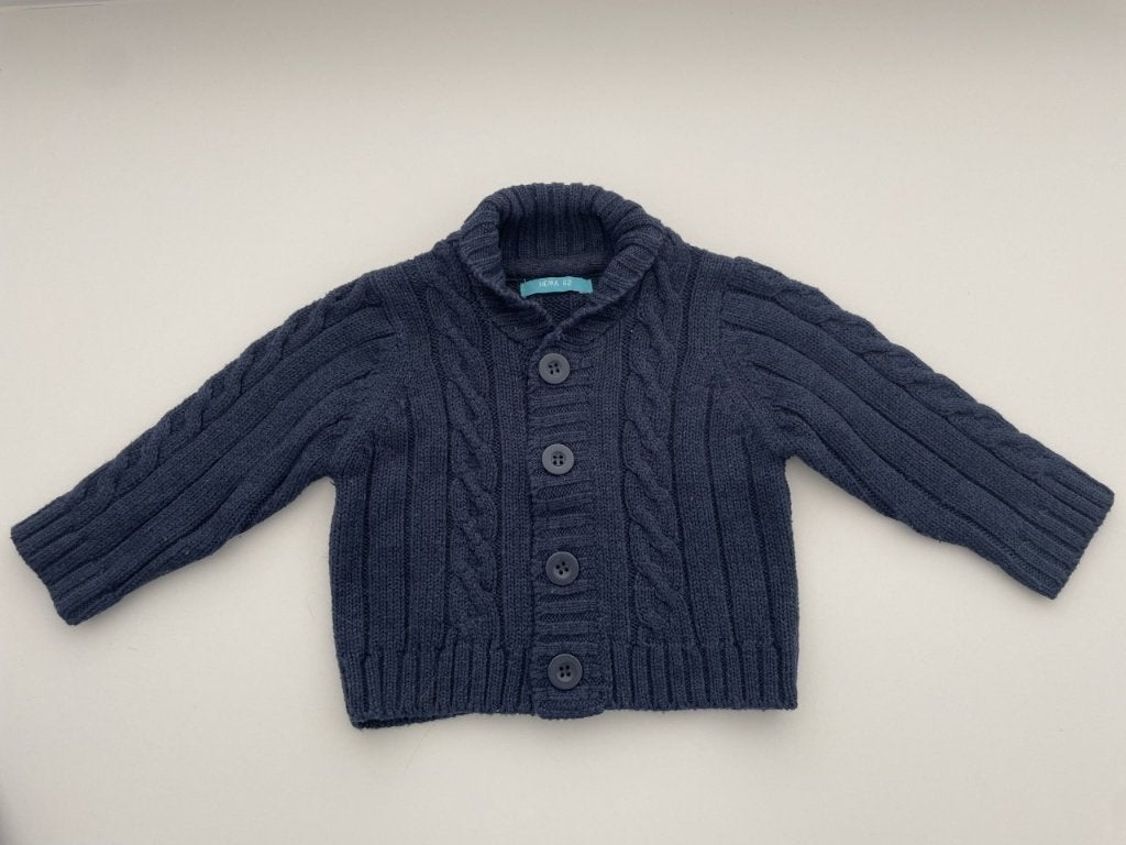 Blauwe dikke trui maat 62, Kinderen en Baby's, Babykleding | Maat 62, Truitje of Vestje, Ophalen of Verzenden, Zo goed als nieuw