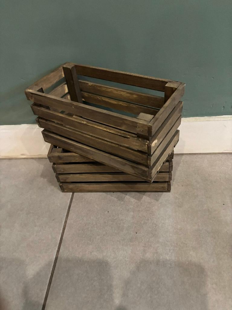 Decoratieve kistjes / Appelkistjes – Dark Oak, Hout, Nieuw, Ophalen of Verzenden, Rijkevorsel